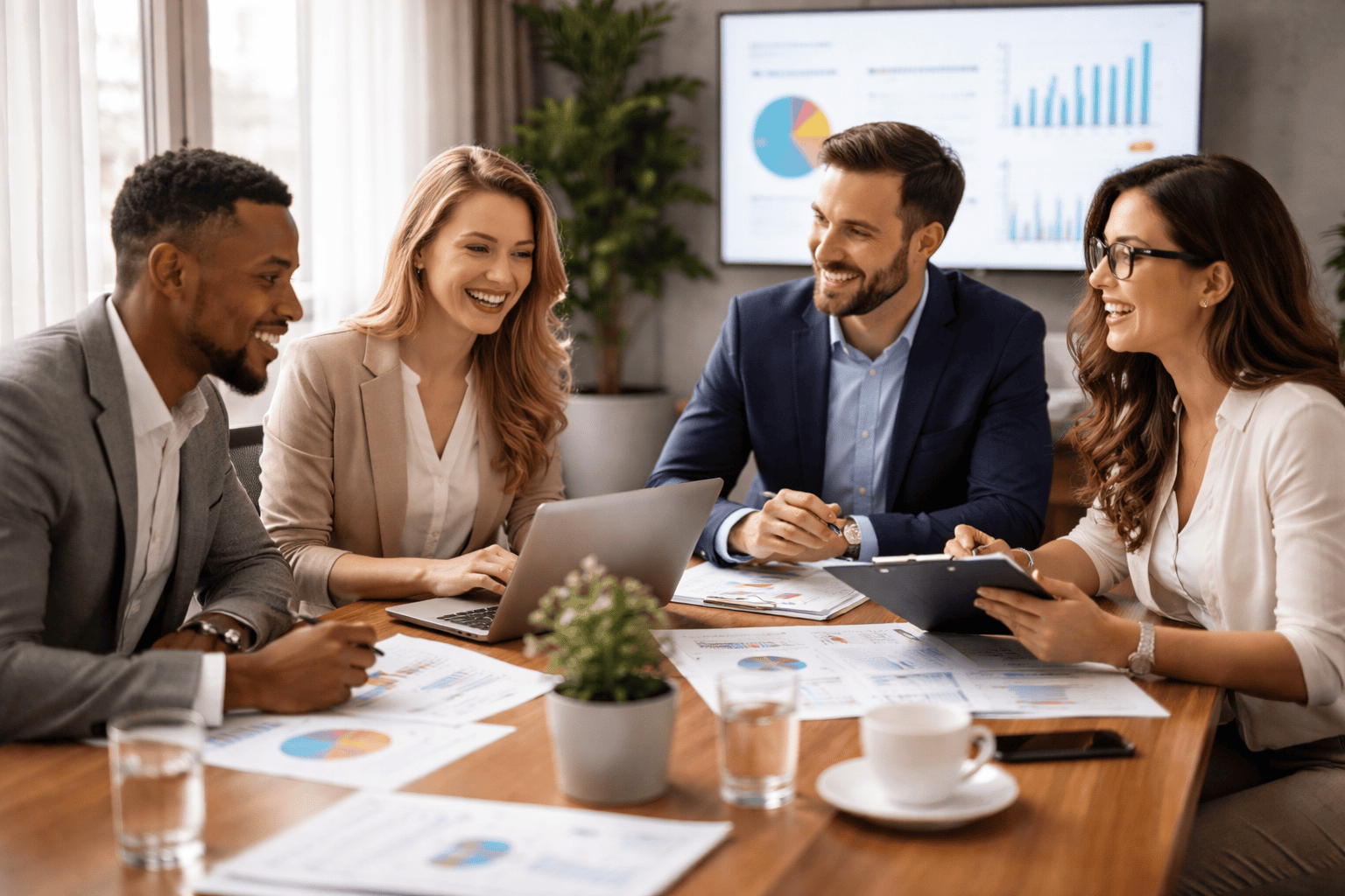 Equipe da Casa da Contabilidade em uma reunião produtiva